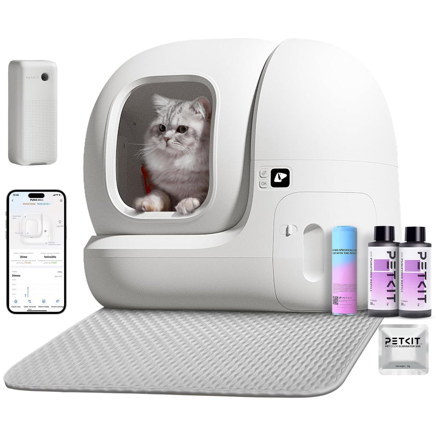 🔥 **#1 Multi-Cat Self-Cleaning Box!** PuraMax-2 Pro⚡APP/xSecure/Odor Tech💨Auto Scooping + FREE K3 Spray & Bags🎁【TikTok's Pet Tech Obsession】 🔥 **#1 Multi-Cat Self-Cleaning Box!** PuraMax-2 Pro⚡APP/xSecure/Odor Tech💨Auto Scooping + FREE K3 Spray & Bags🎁【TikTok's Pet Tech Obsession】